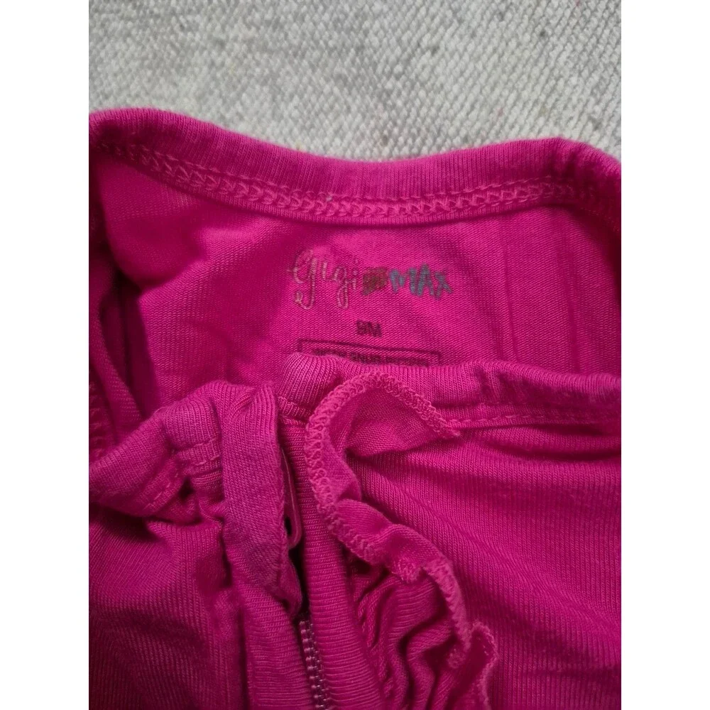 Gigi & max bamboo footie size 9 months - dark pink